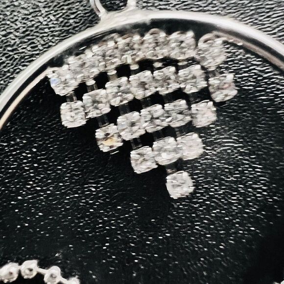 Rhinestone Dangle Earrings Drop Pierced Silver Tone Circle Bead Chains 2.5” - Picture 6 of 8